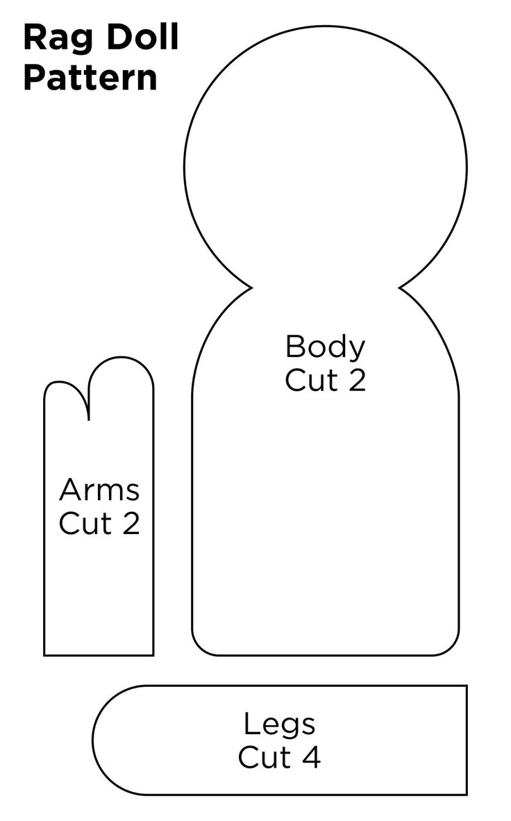 Rag Doll Sewing Pattern - 10 Free Pdf Printables | Printablee in Raggedy Ann Pattern Free Printable