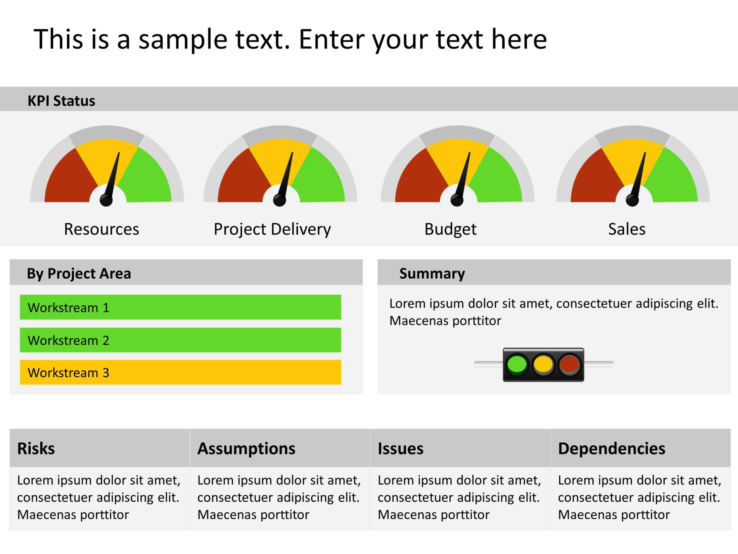 Rag Project Status Dashboard Powerpoint Template with Rag Status Template Free