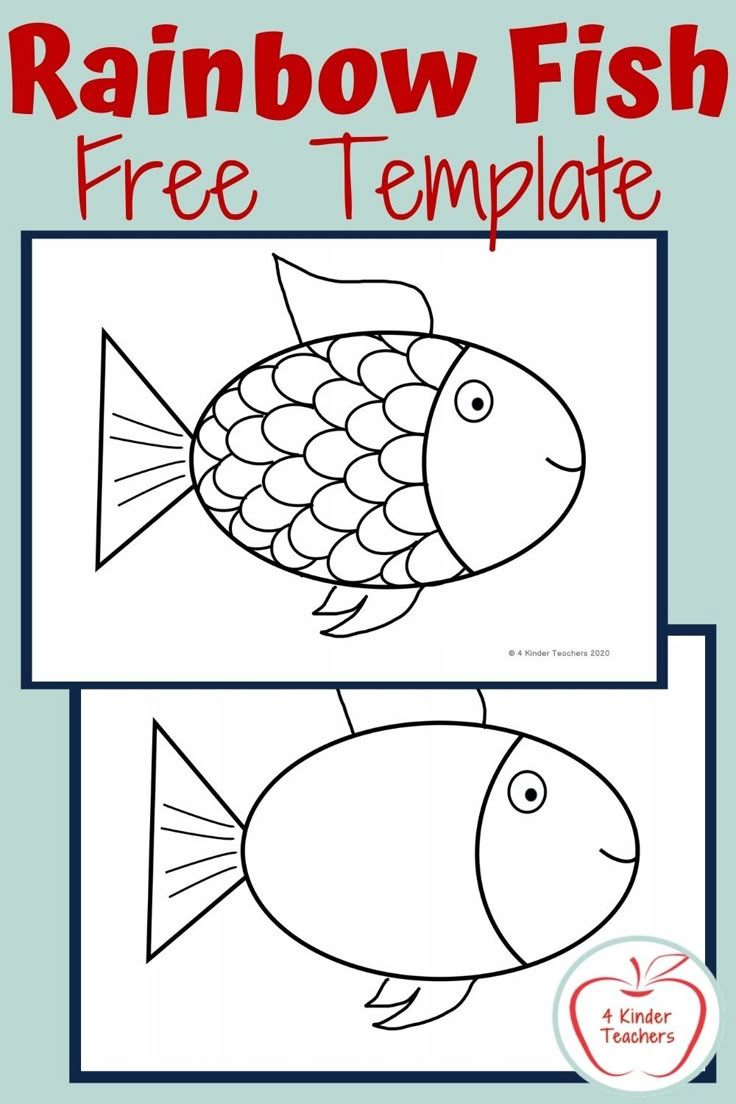 Rainbow Fish Free Printable regarding Free Printable Rainbow Fish Pattern