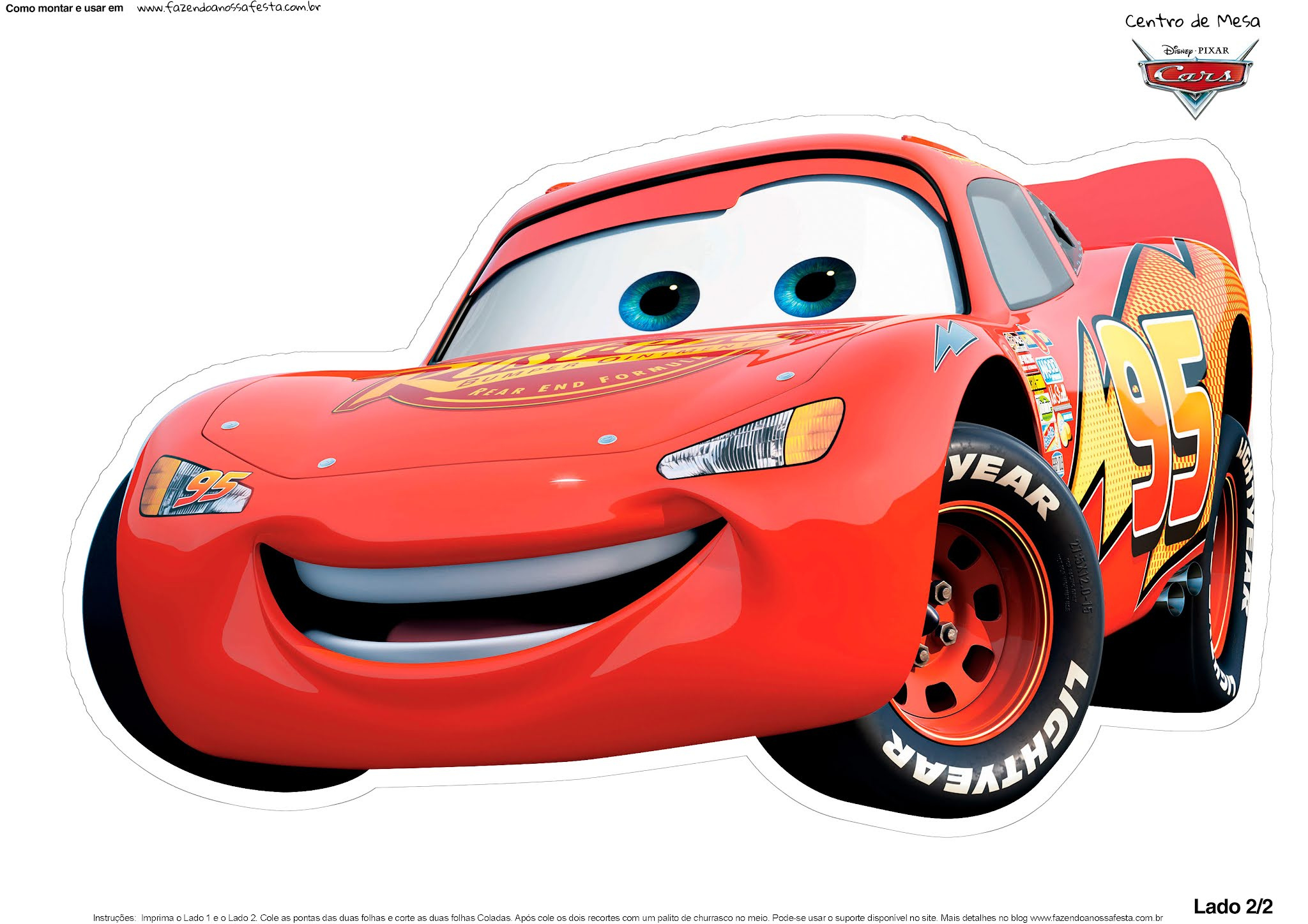 Rayo Mcqueen Of Cars: Free Printable Table Centerpiece. - Oh My inside Free Printable Cars Cake Toppers