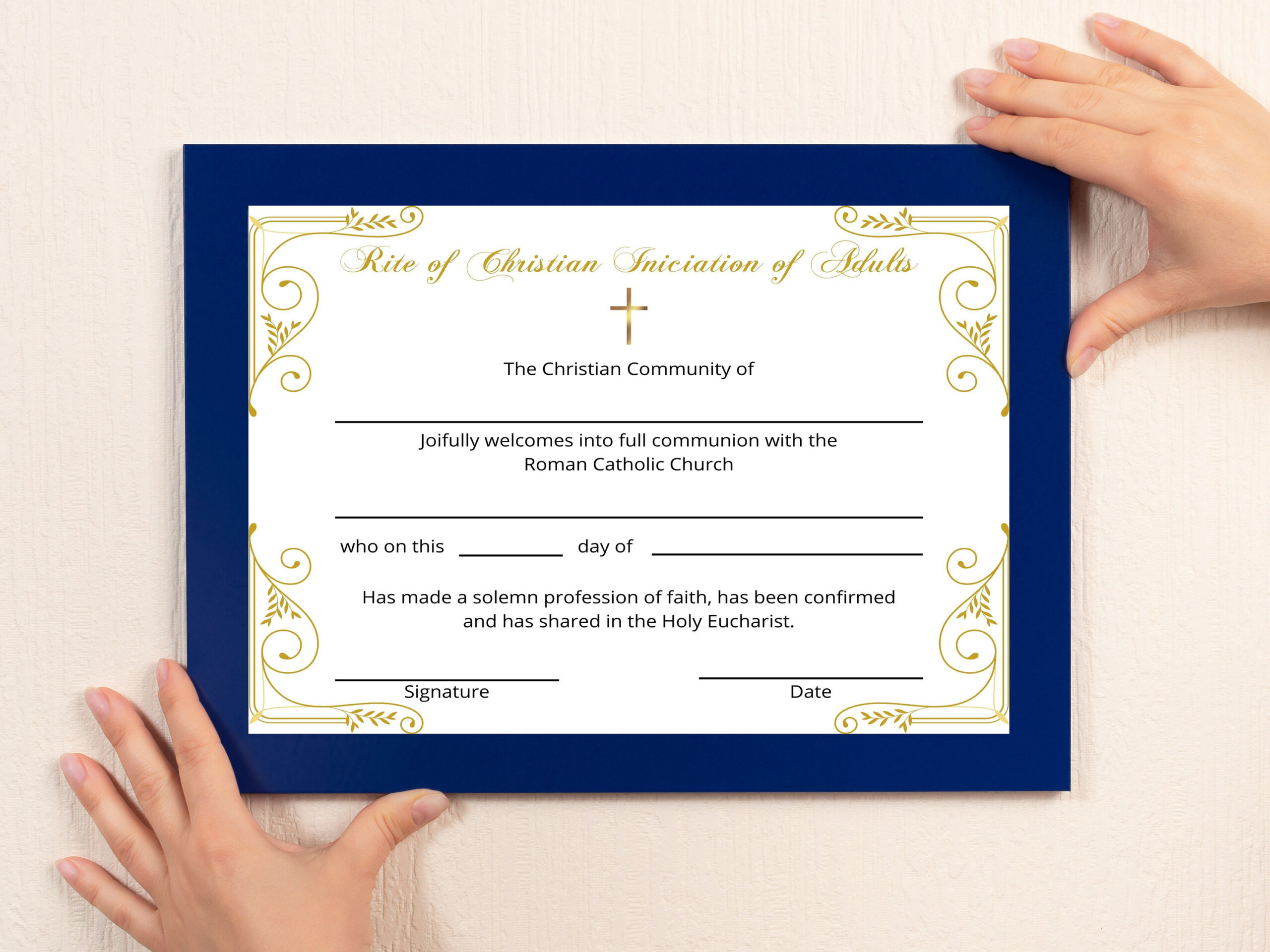 Rcia Rite Of Christian Iniciation Of Adults Certificate, Rcia for Free Printable Rcia Certificates