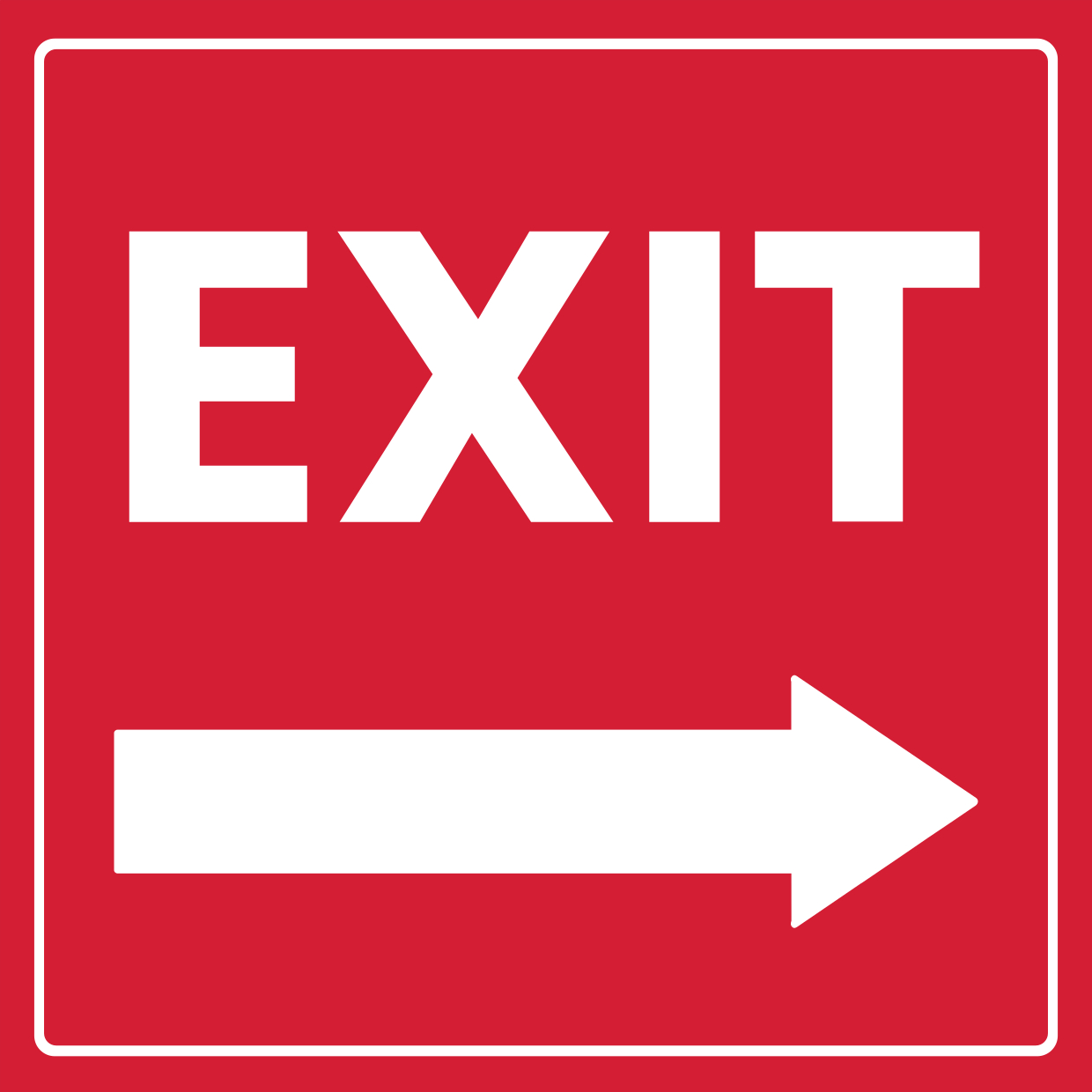 Red And White Right-Pointing Arrow Exit Sign Template | Square Signs intended for Free Printable Exit Sign Template