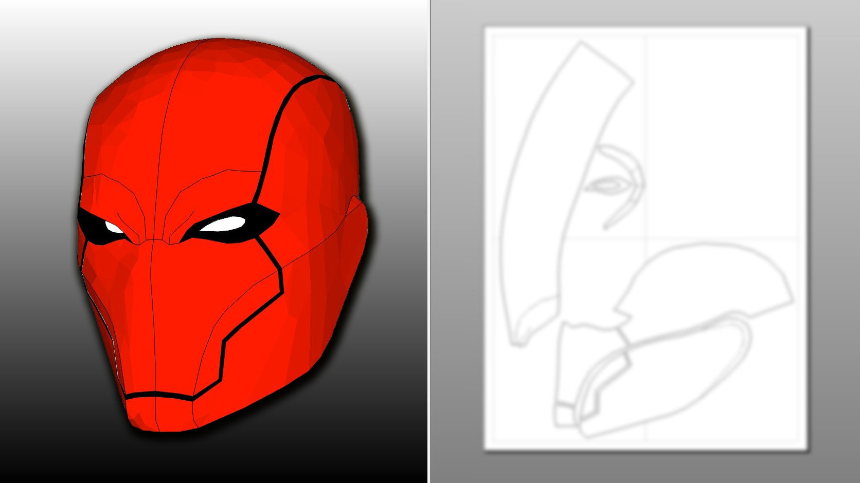 Red Hood Rebirth Mask Templates - Foam - Etsy throughout Red Hood Helmet Template Free