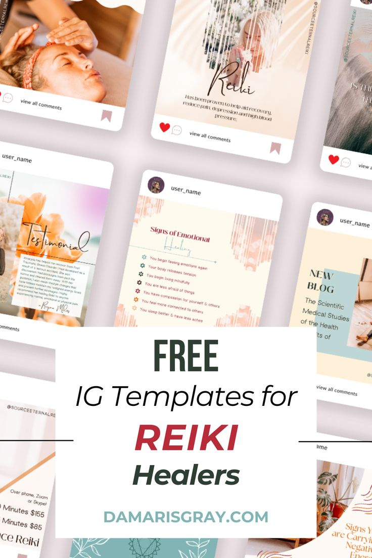 Reiki Practitioners: Free Templates For Beautiful Instagram regarding Free Reiki Templates