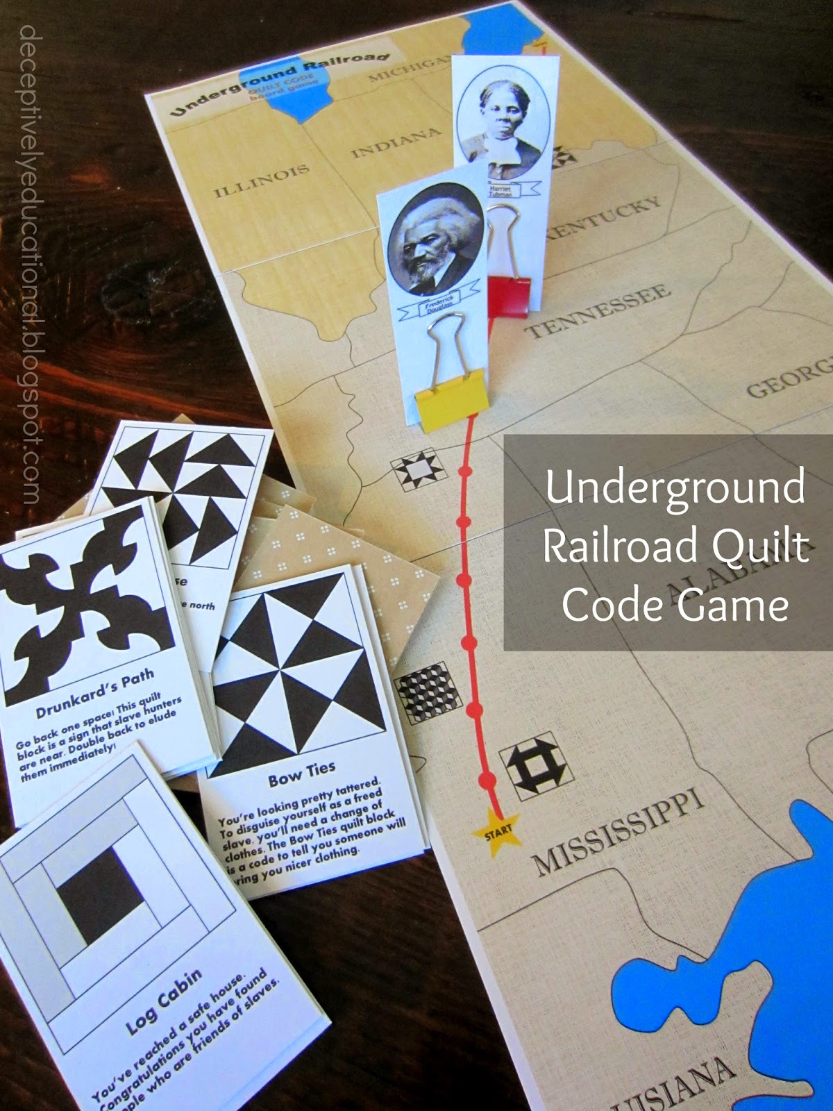 Relentlessly Fun, Deceptively Educational: Printable Underground with Free Printable Underground Railroad Quilt Pattern