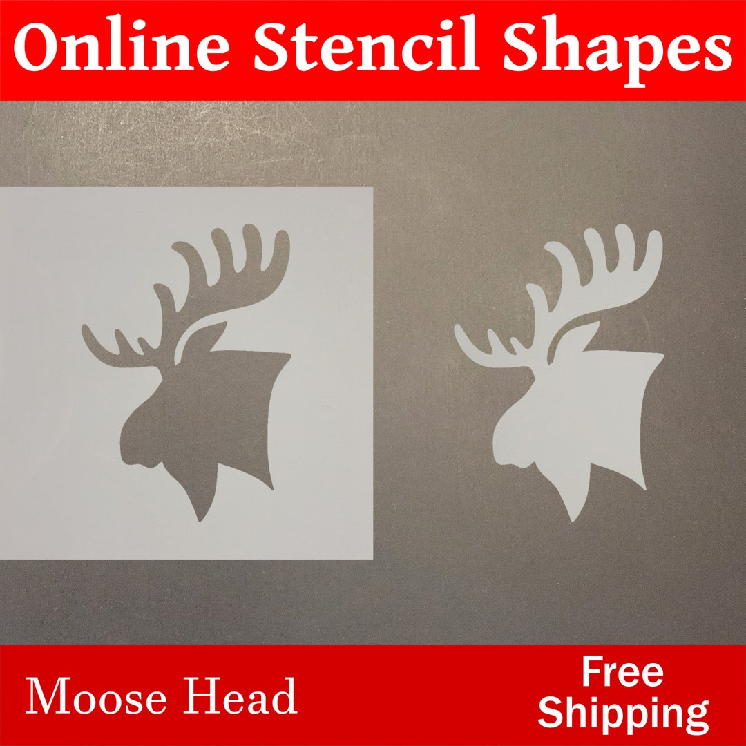 Reusable Moose Head Mylar Stencil Plastic Art Template - Etsy pertaining to Printable Moose Head Stencil