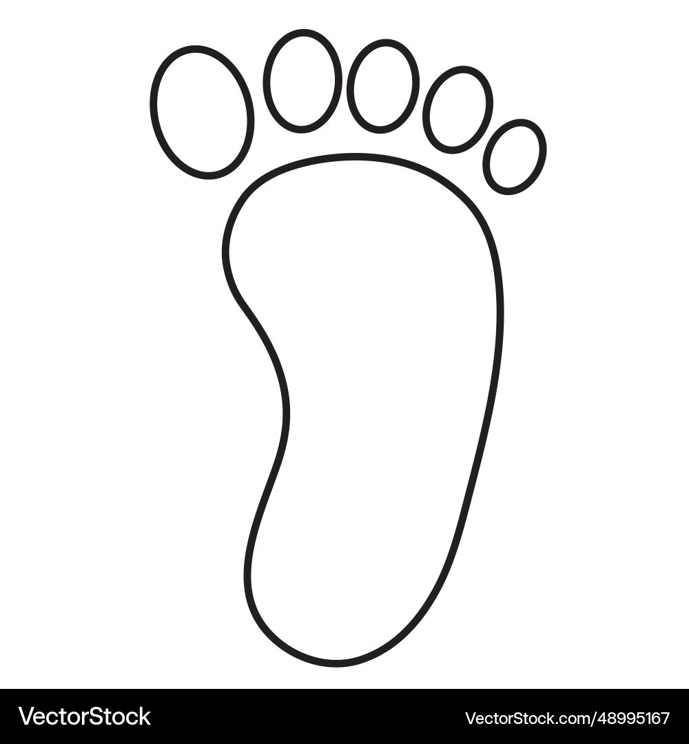 Right Foot Footprint Outline Royalty Free Vector Image throughout Footprint Outline Printable Free