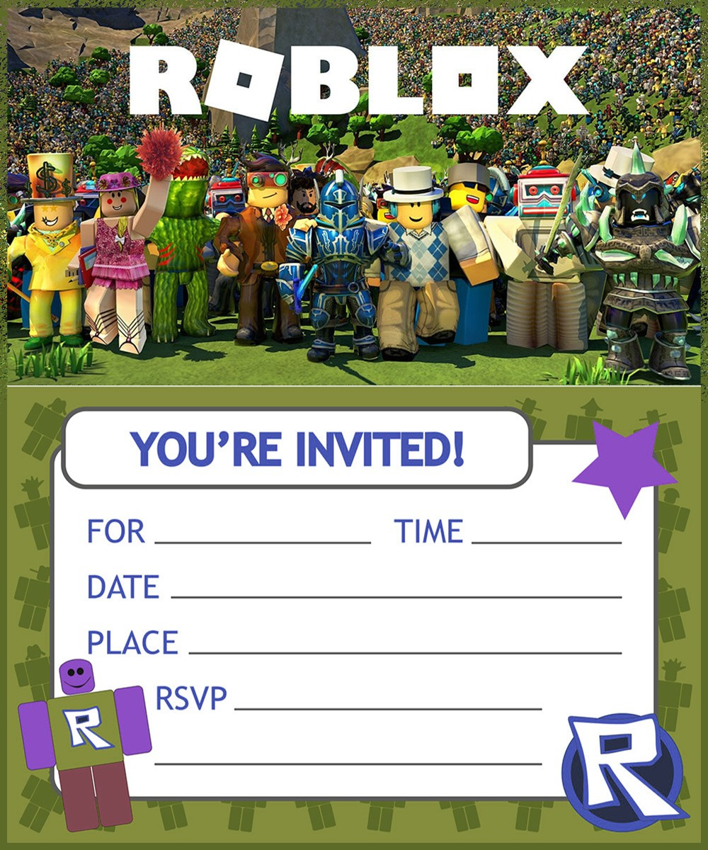 Roblox Birthday Party Invitations - Invitation World regarding Free Roblox Birthday Invitation Templates