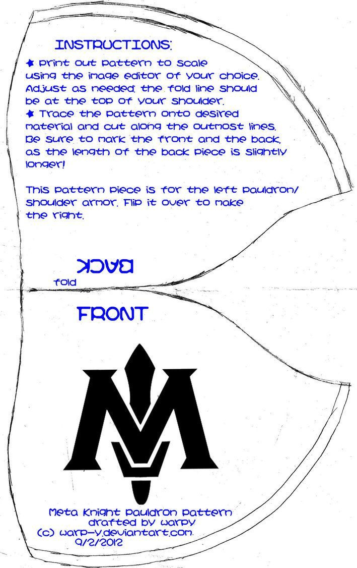 Rounded Shoulder Cap Template for Free Shoulder Armor Template