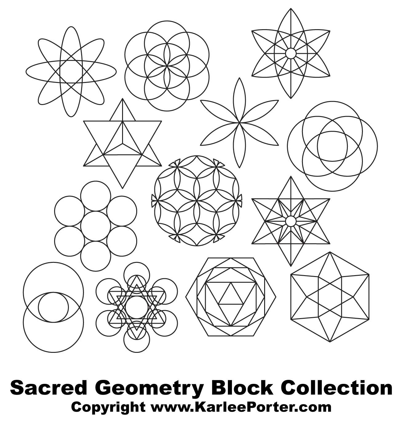 Sacred Geometry Block Collection – Set Of 13 – Karlee Porter throughout Printable Sacred Geometry Patterns
