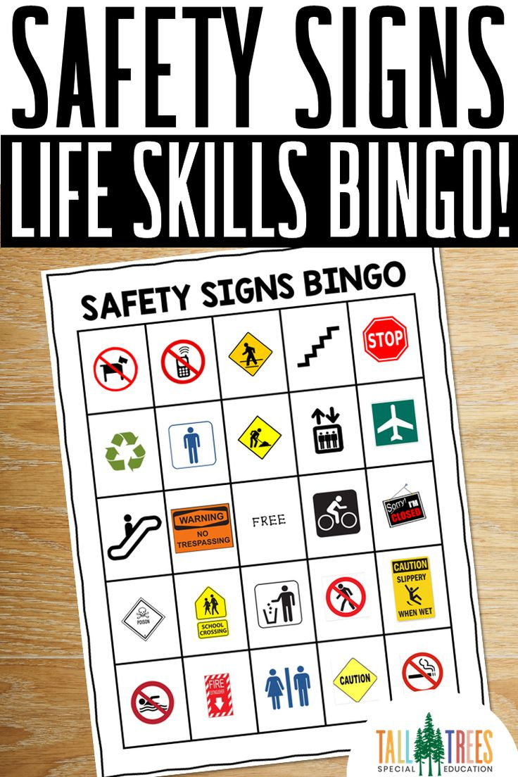 Safety Signs Bingo | Community Signs Activities within Safety Sign Bingo Printable Free
