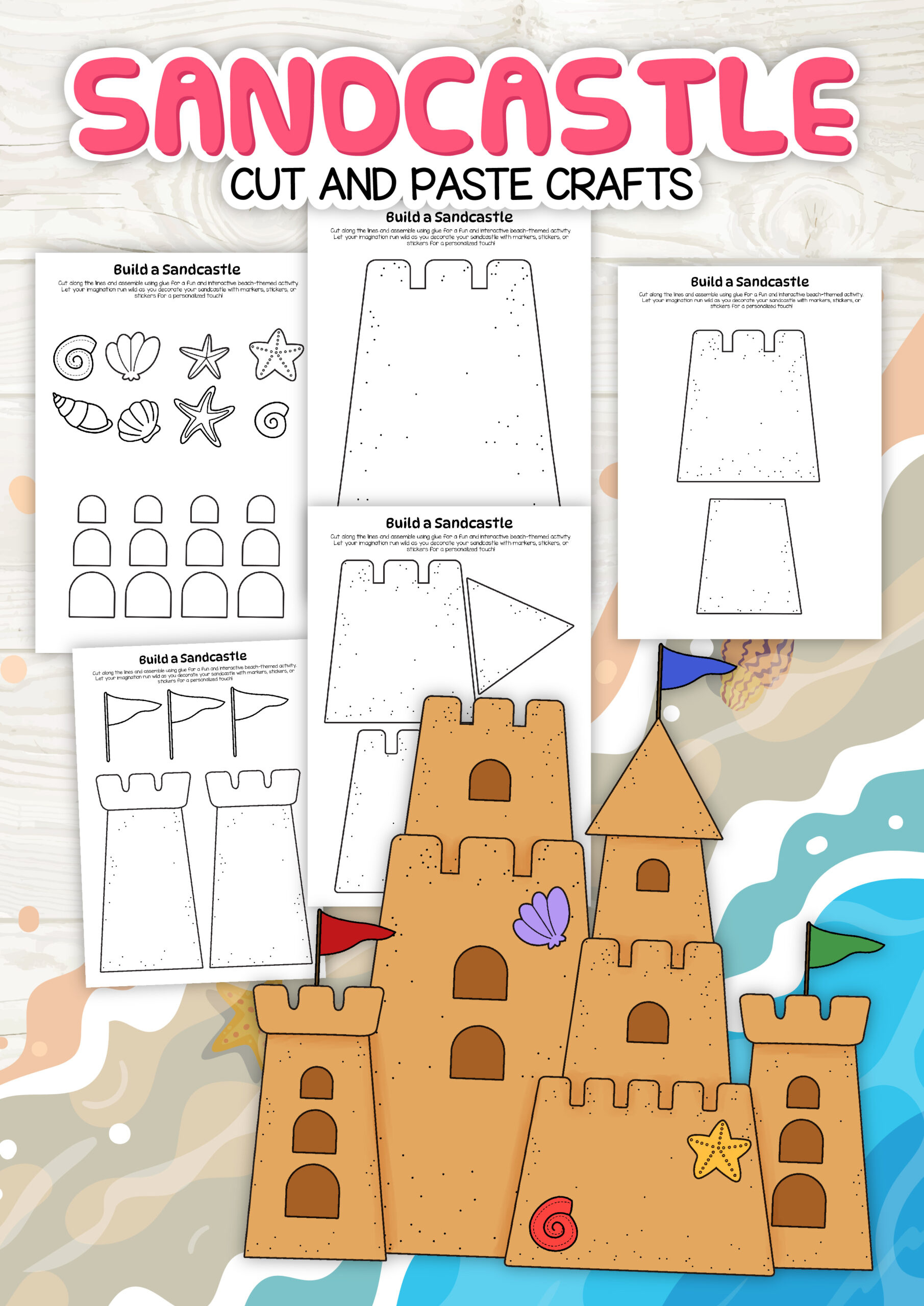 Sandcastle Craft For Kids (Free Printable Template) regarding Free Sand Castle Printable Patterns
