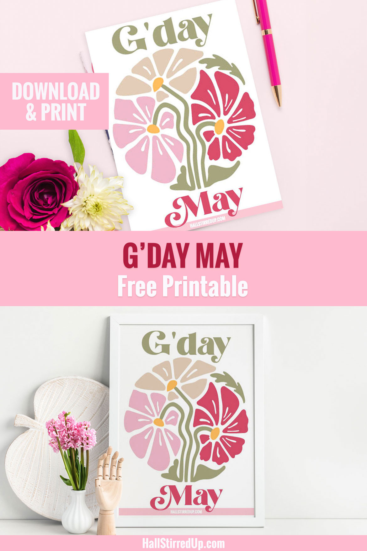 Say G'Day To May With A Free Printable! – Hall Stirred Up pertaining to Free Printable May Day Cards