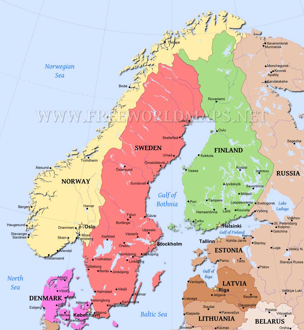Scandinavia Map –Freeworldmaps inside Free Printable Map Of Scandinavia