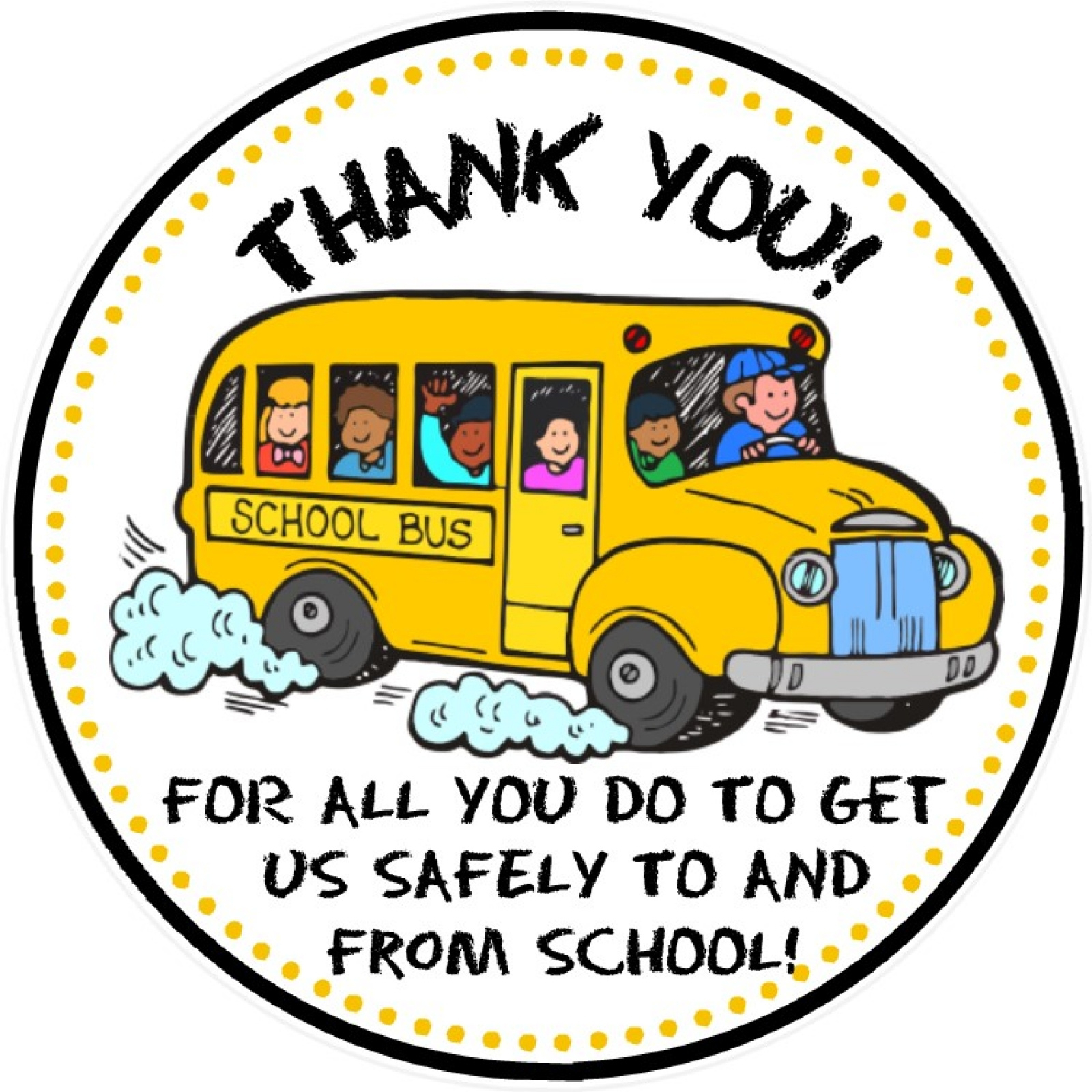 School Bus Driver Thank You Tag - Printable File - You Print / Bus intended for Bus Driver Cards Free Printables