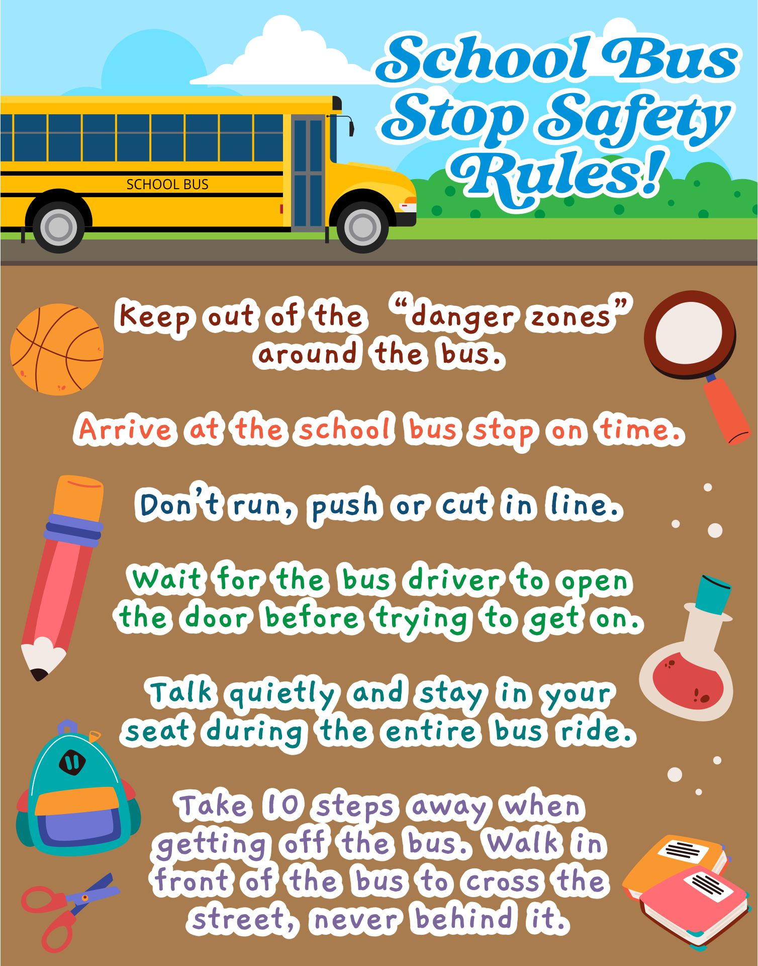 School Bus Rules - 14 Free Pdf Printables | Printablee intended for Free Bus Safety Printables
