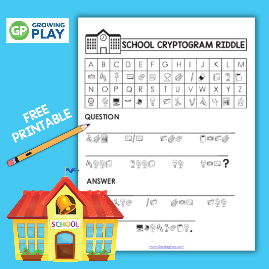School Cryptogram Puzzle Free Printable - Growing Play throughout Cryptograms Printable Free Puzzles