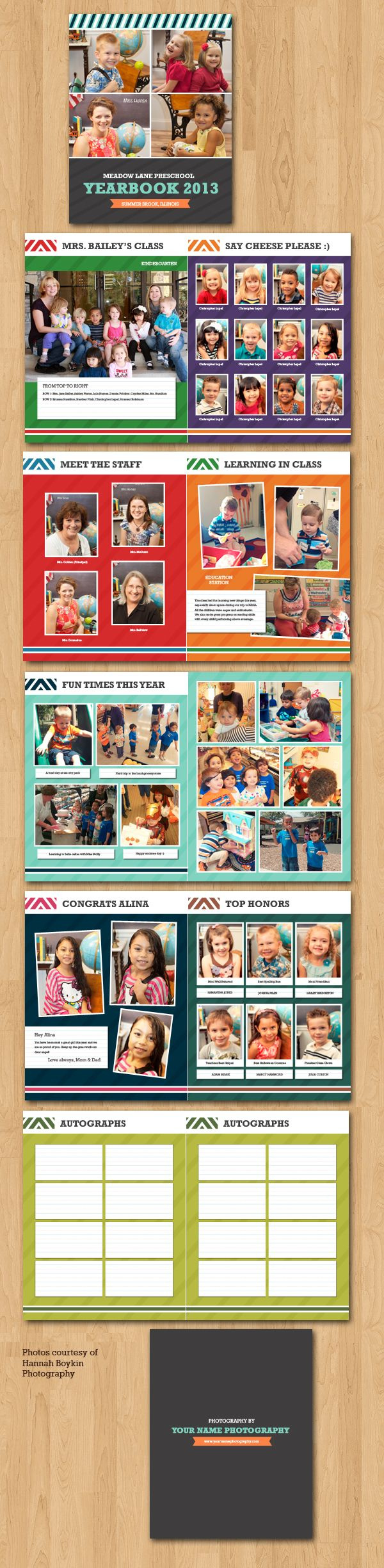 School Yearbook Template (8.5×11) throughout Free Preschool Yearbook Templates