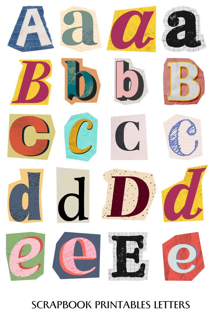 Scrapbook Letters Printable in Free Printable Scrapbook Letters Alphabet