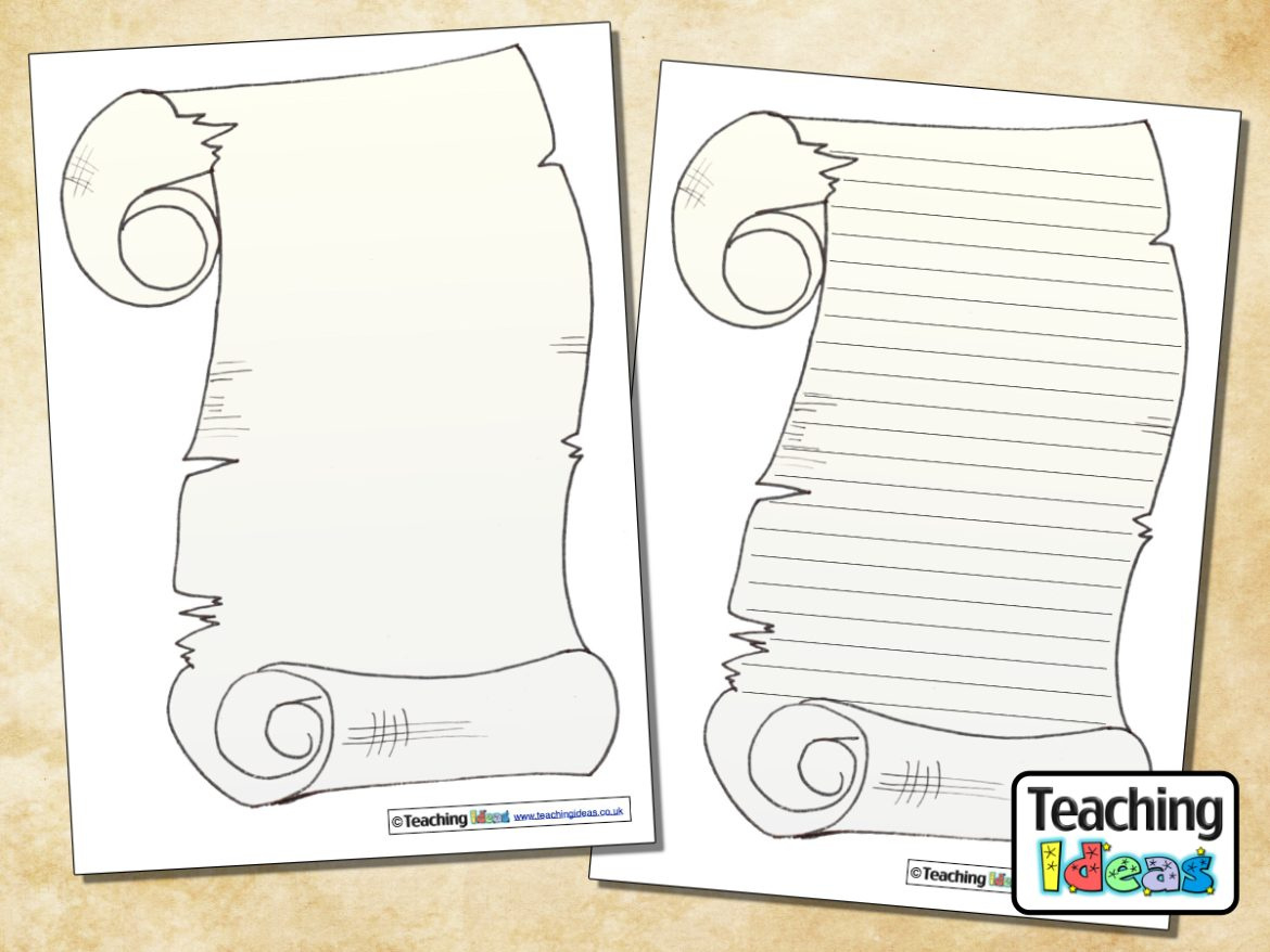 Scroll Paper Templates - Teaching Ideas pertaining to Free Printable Scroll Template