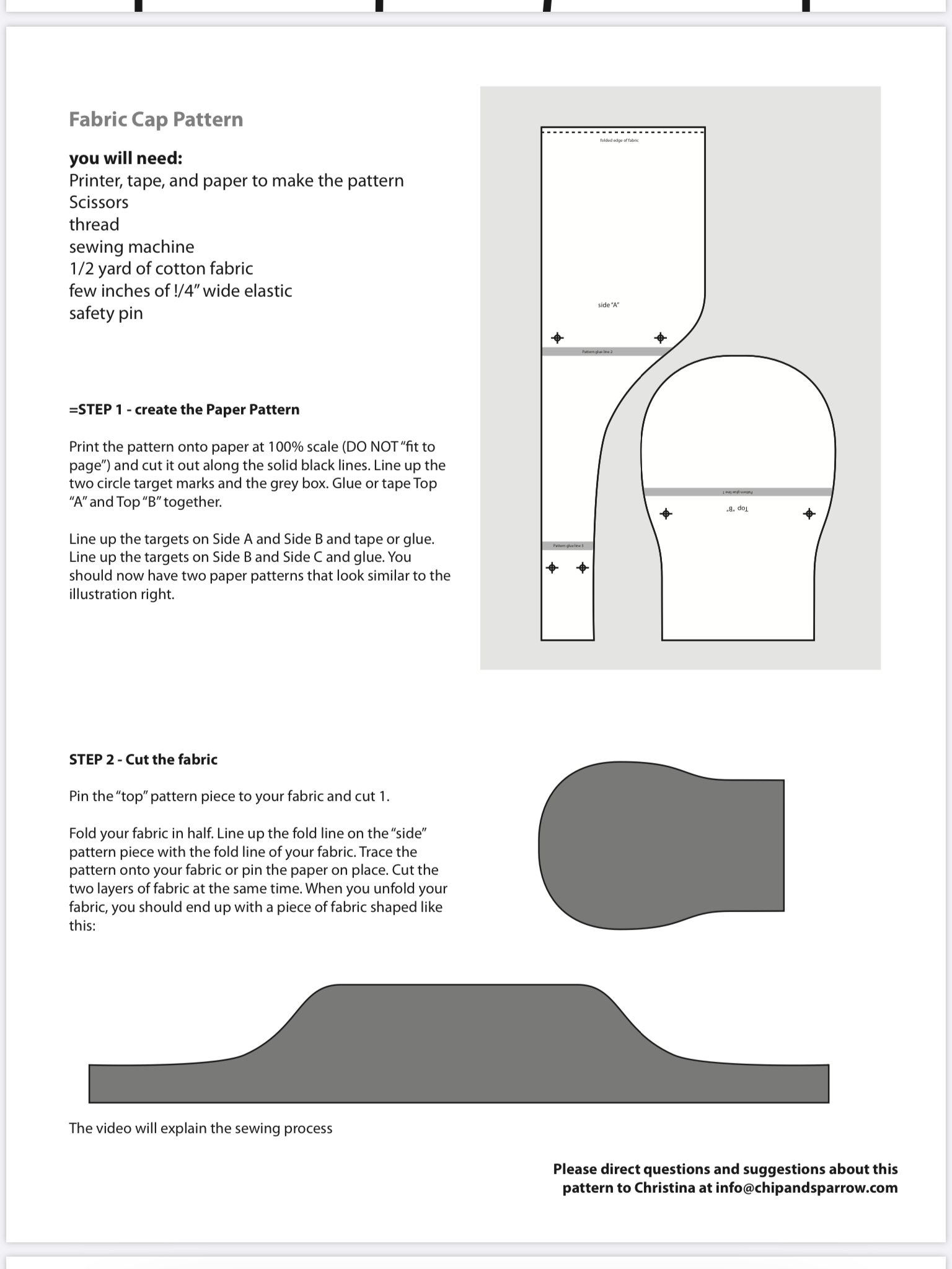 Scrub Cap Pattern And Instructions with regard to Free Printable Scrub Cap Sewing Pattern