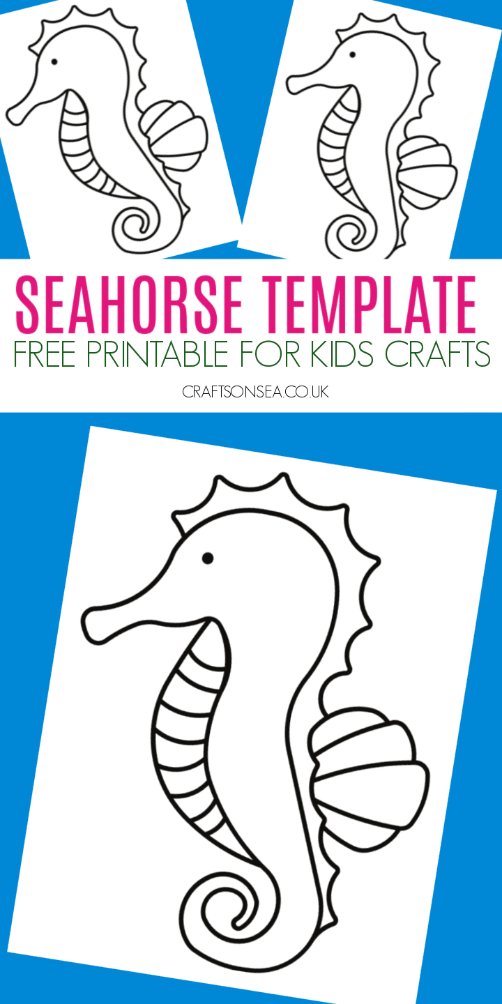 Seahorse Template (Free Printable Pdf) - Crafts On Sea with regard to Free Printable Seahorse Stencil