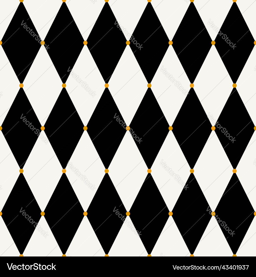 Seamless Harlequin Pattern In Black And White Vector Image regarding Free Printable Harlequin Pattern