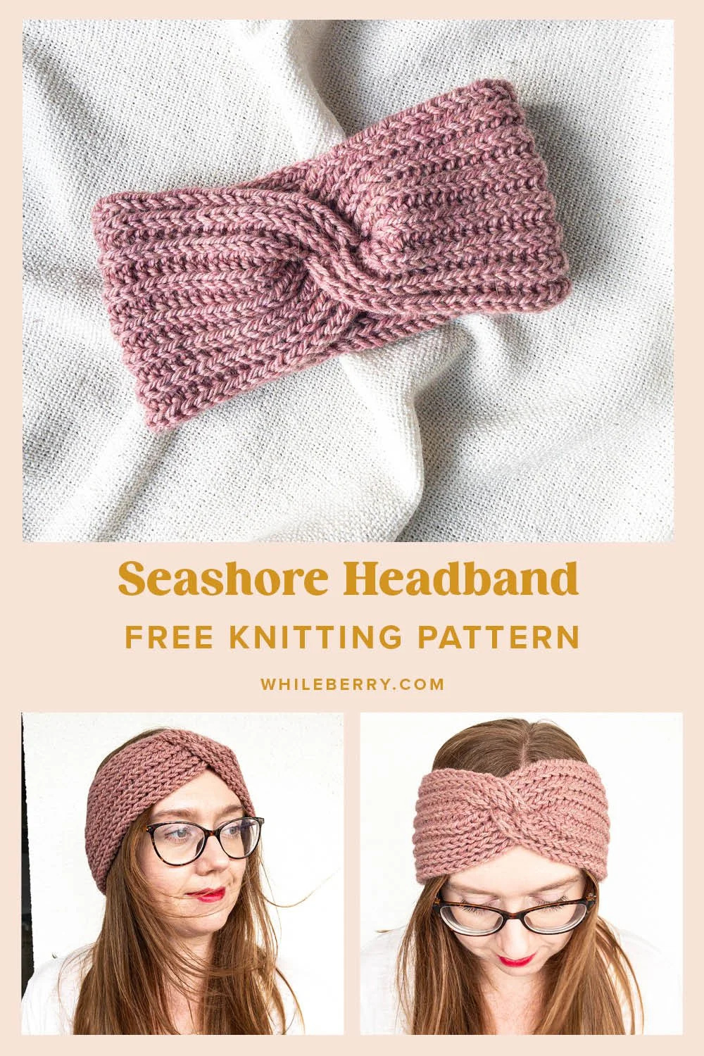 Seashore Headband - Minimalist Knit Headband Knitting Pattern inside Free Printable Headband Patterns