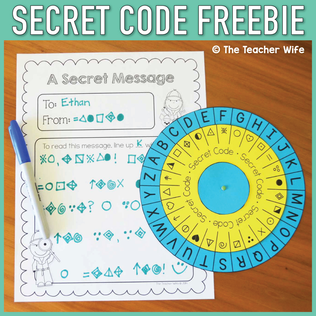 Secret Code Freebie - The Teacher Wife inside Free Secret Code Printables
