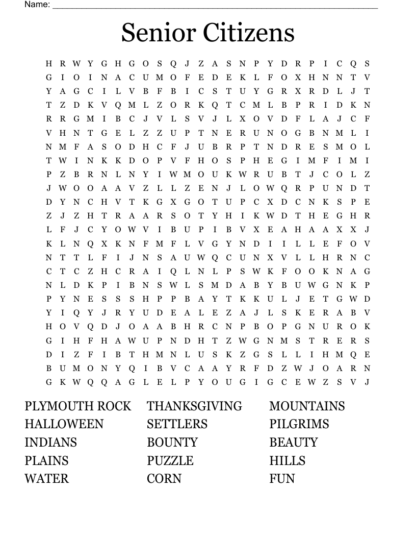 Senior Citizens Word Search - Wordmint regarding Free Large Print Word Search Puzzles For Seniors Printable