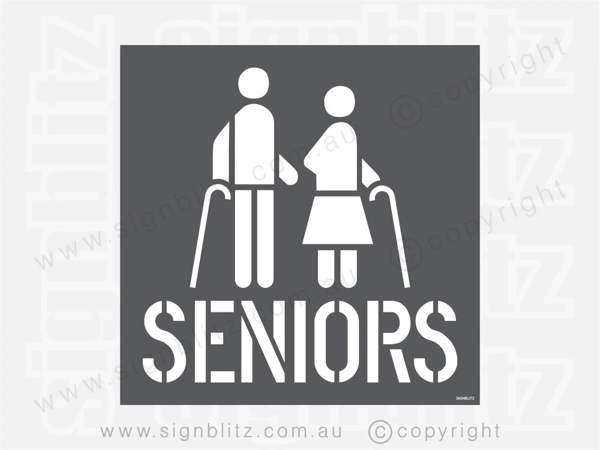 Seniors Parking Stencil | Signblitz inside Senior Parking Spot Stencils Printable