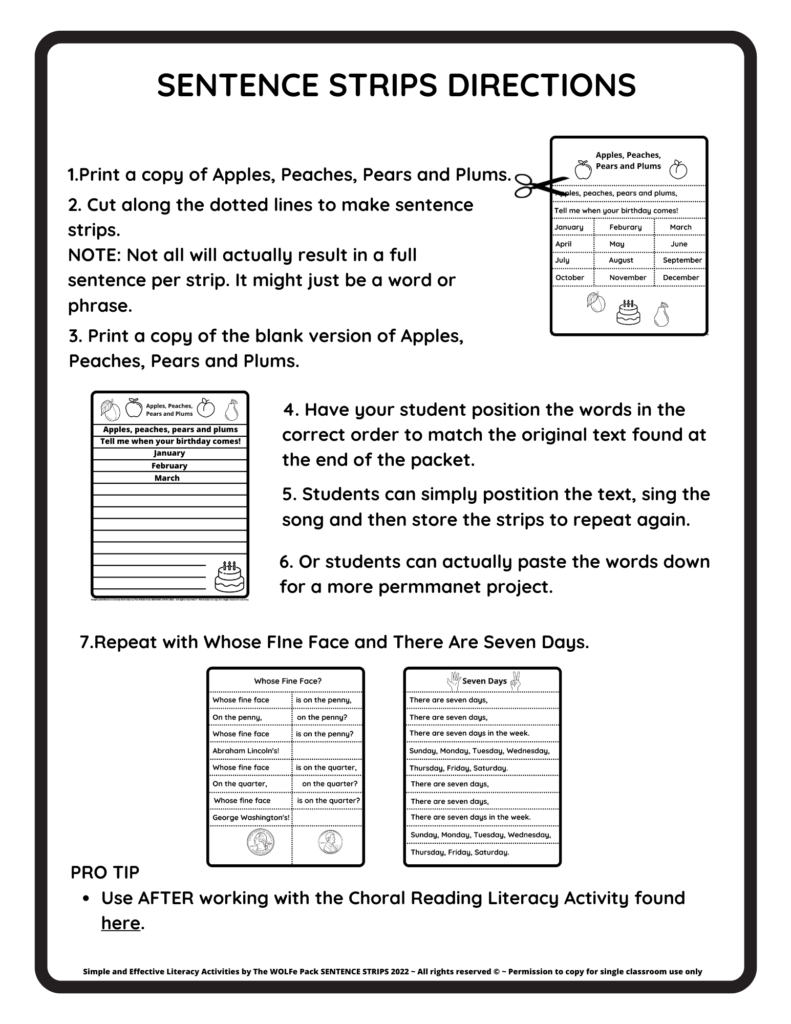 Sentence Strips- A Simple And Effective Literacy Activity - The pertaining to Free Printable Blank Sentence Strips