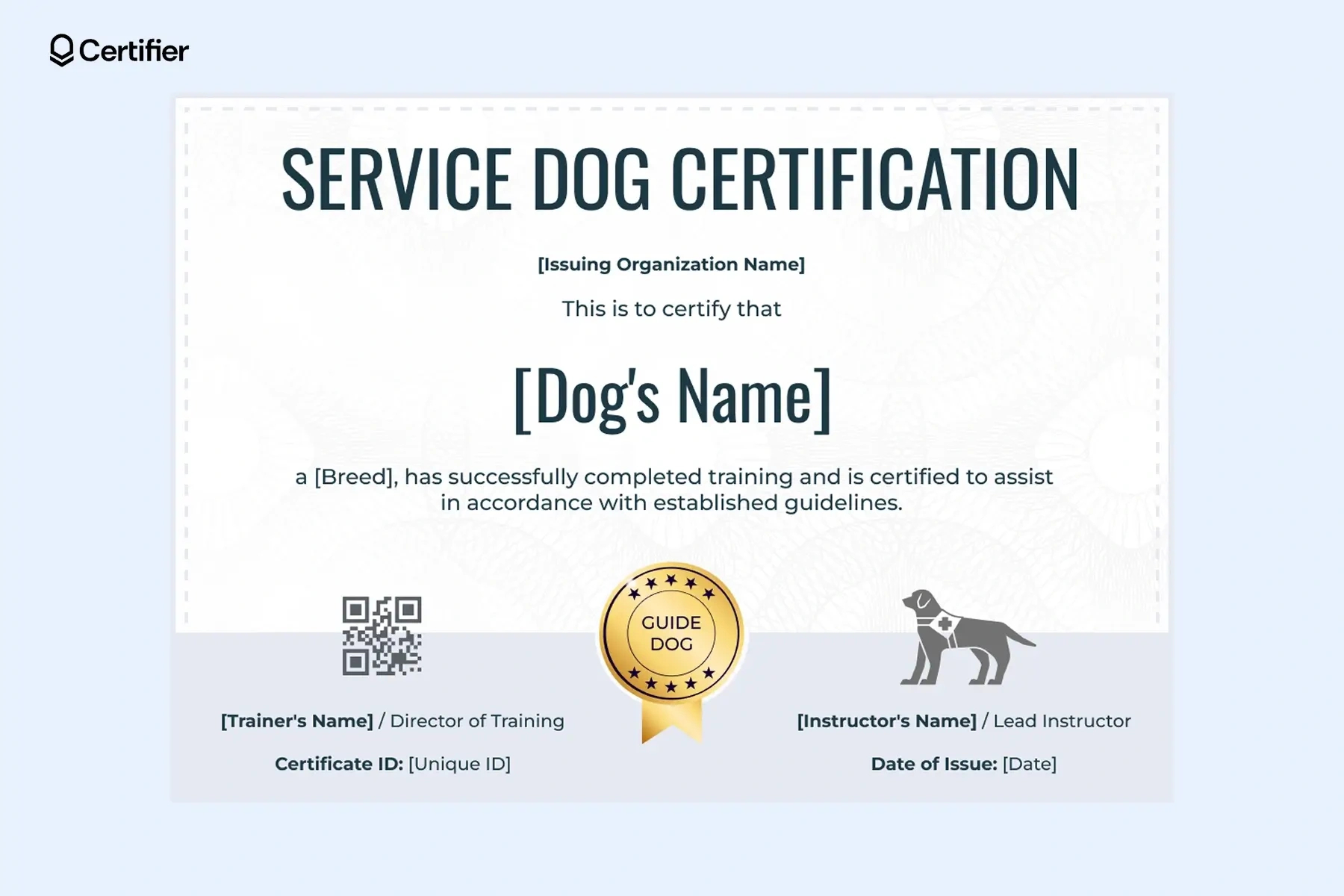 Service Dog Certificate Templates: Free &amp;amp; Customizable pertaining to Free Printable Service Dog Certificate