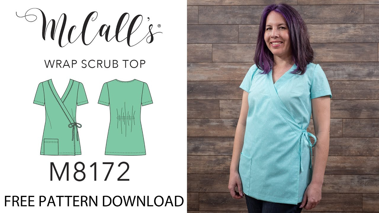 Sew A Wrap Scrub Top - Mccalls 8172 - Free Pattern inside Free Printable Scrub Top Pattern