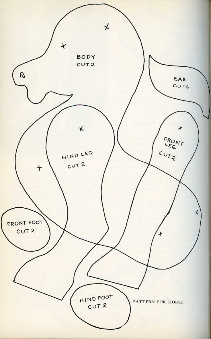 Sewing Patterns Horse - 10 Free Pdf Printables | Printablee with regard to Free Printable Stuffed Horse Patterns