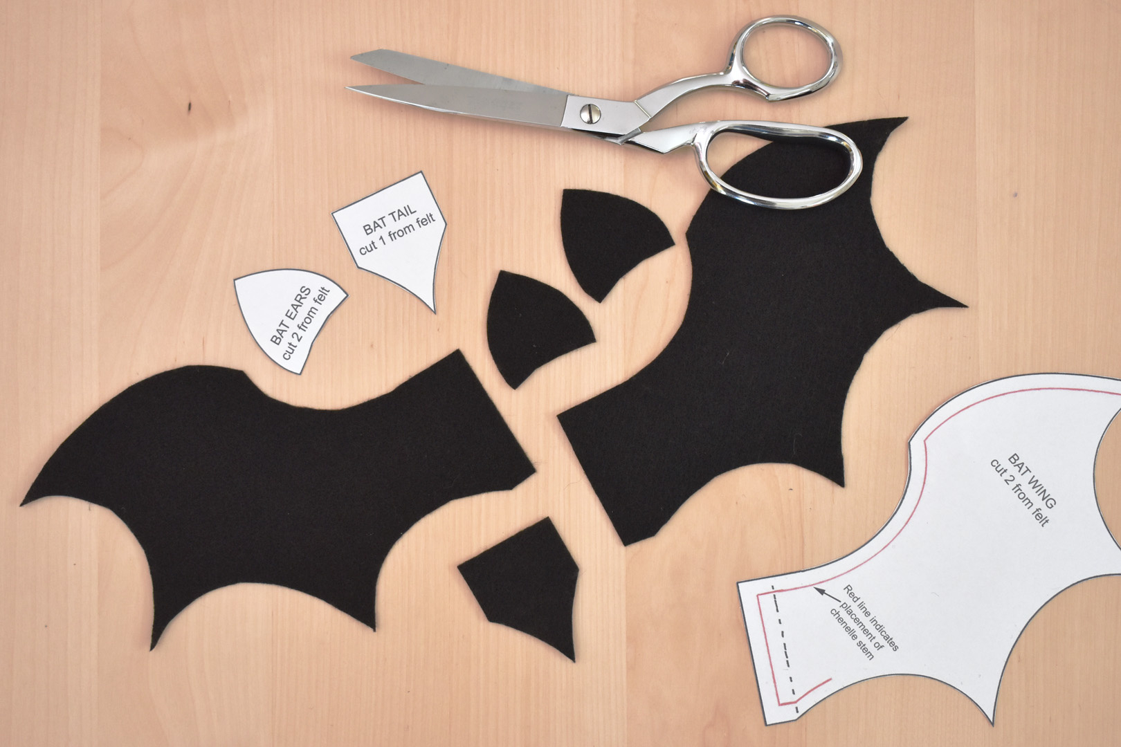 Sewing Project: Spooky Halloween Bat Tutorial - Weallsew in Free Printable Bat Sewing Pattern