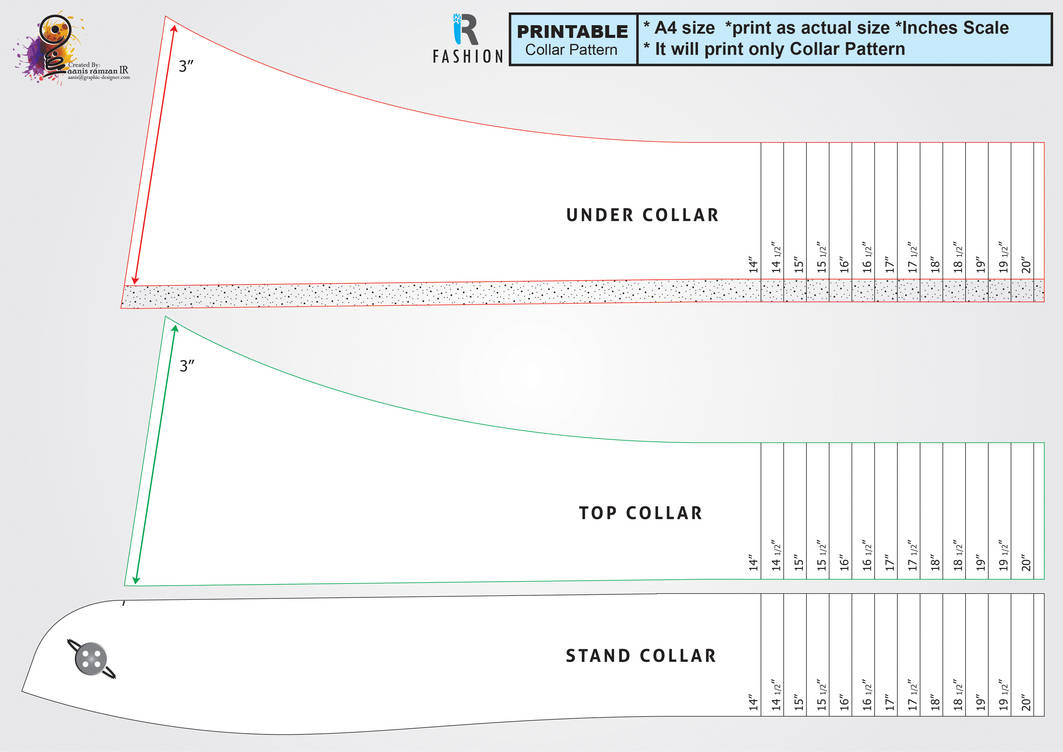 Shirt Collar Pattern (Printable)Aanis-Ramzan On Deviantart intended for Printable Shirt Collar Pattern