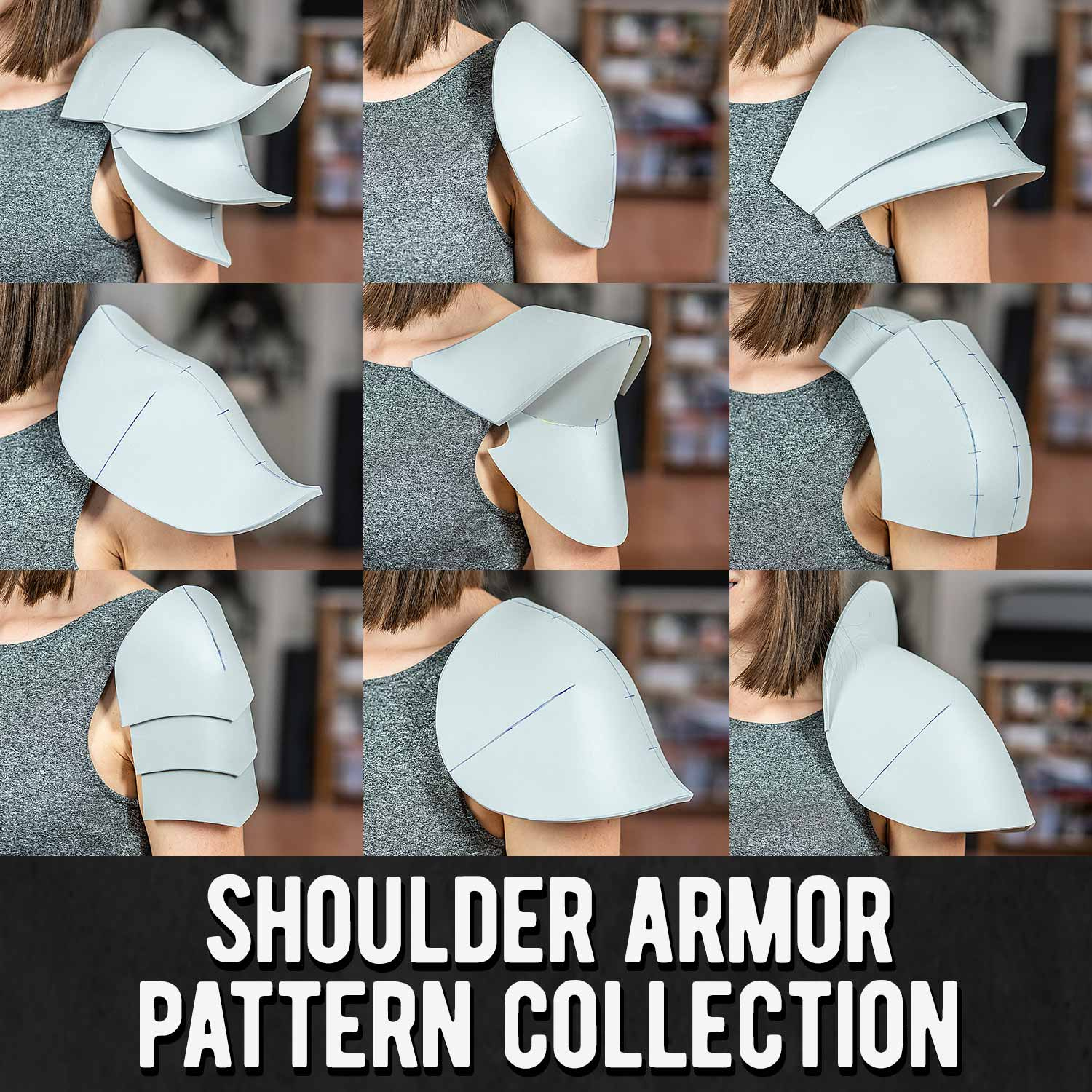 Shoulder Armor Pattern Collection (9 Designs) - Digital Download | Pdf intended for Free Shoulder Armor Template