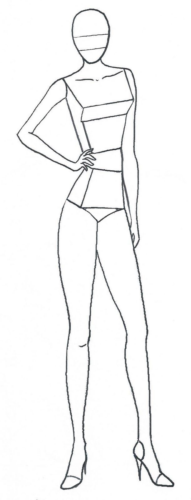 Silhouette inside Free Printable Fashion Model Templates