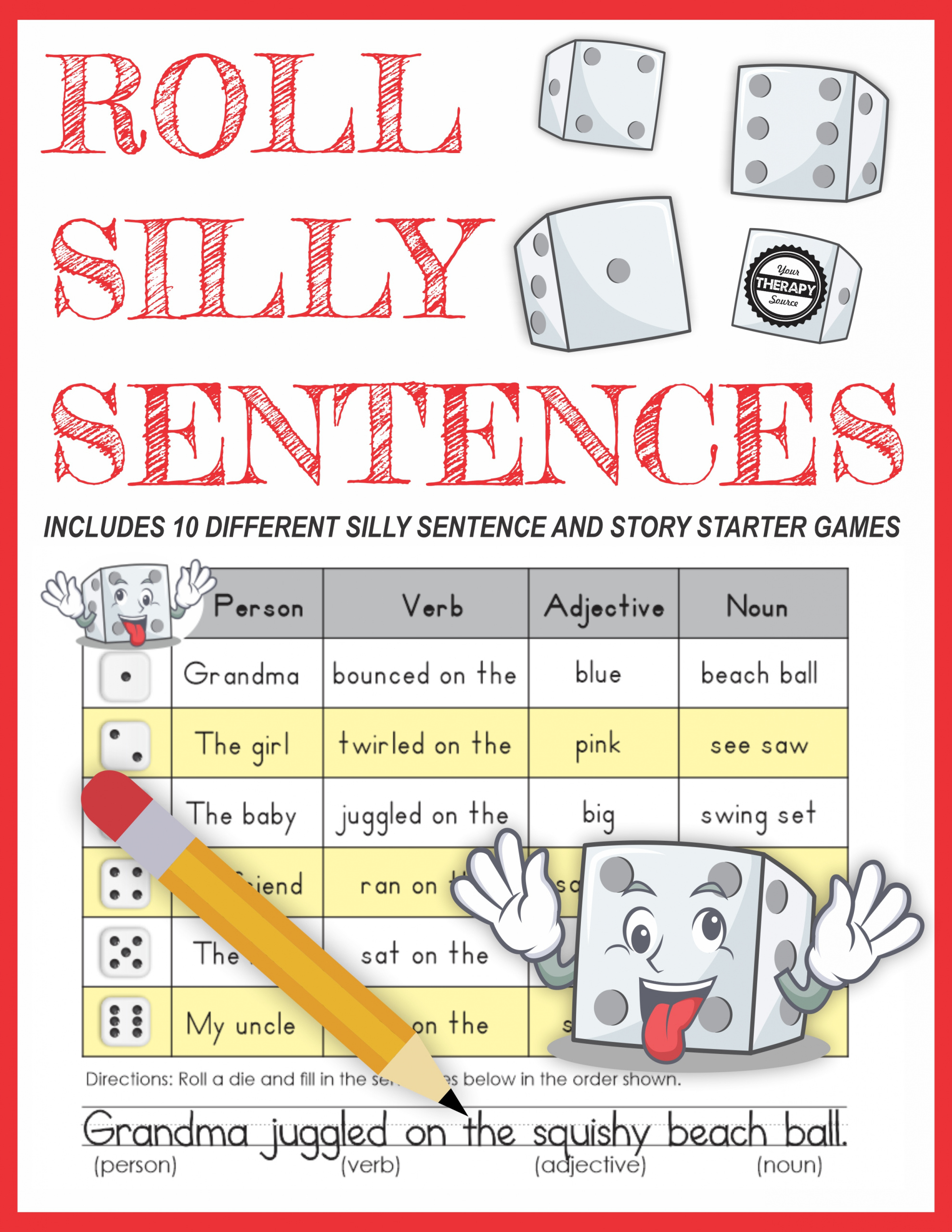 Silly Sentences For Kids inside Free Silly Sentences Printable