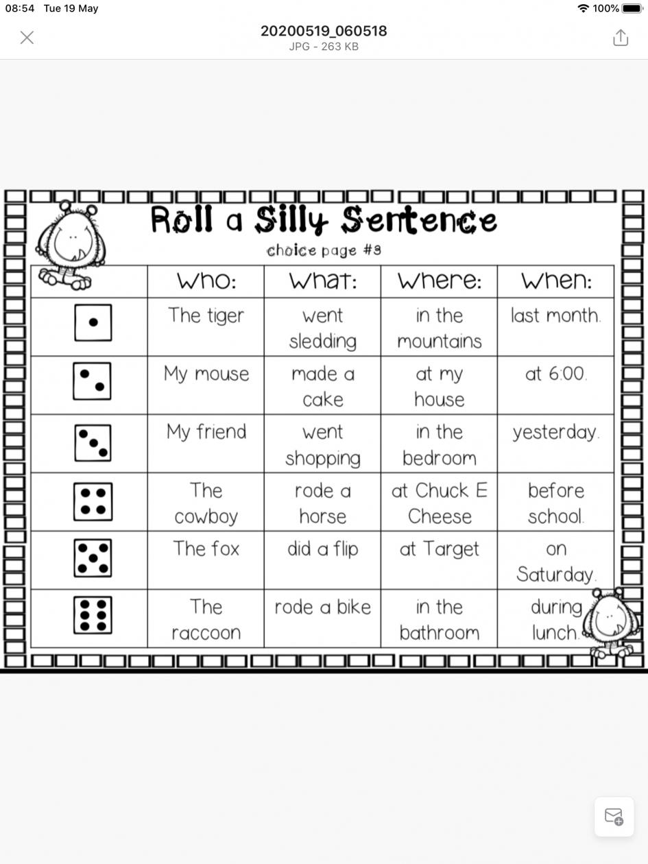 Silly Sentences | - Worksheets Library with Free Silly Sentences Printable