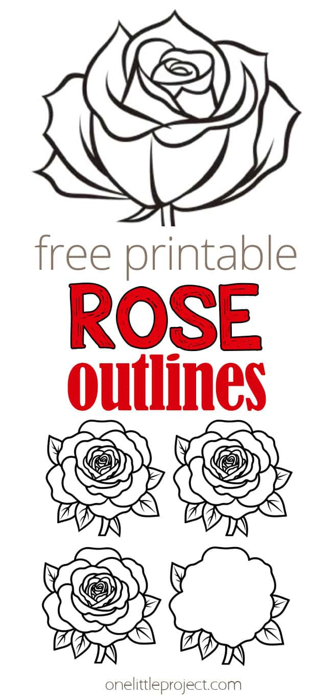 Simple Rose Outline | Free, Printable Rose Templates within Free Printable Rose Templates