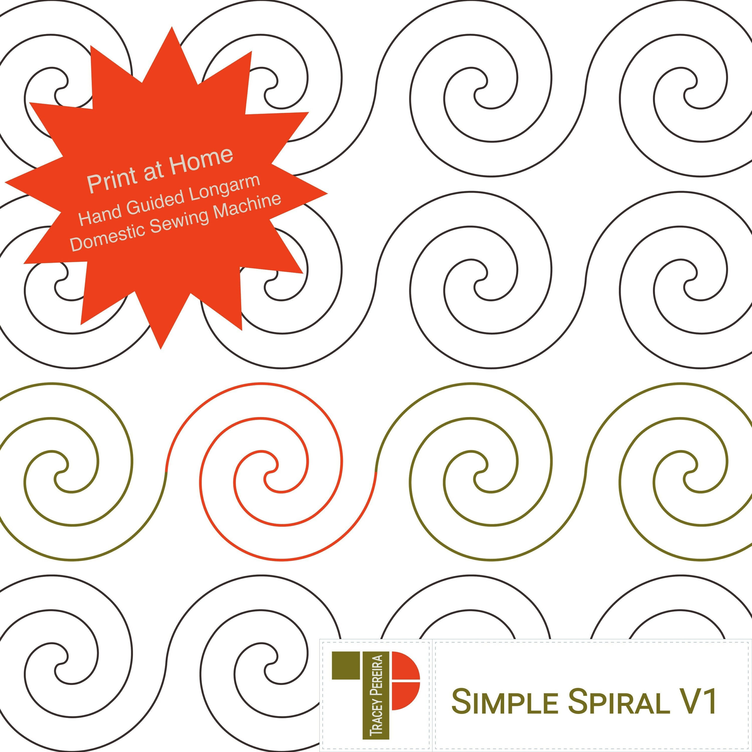 Simple Spiral Paper Version - A Set Of Two Print-At-Home Pdf within Free Printable Pantograph Quilting Patterns