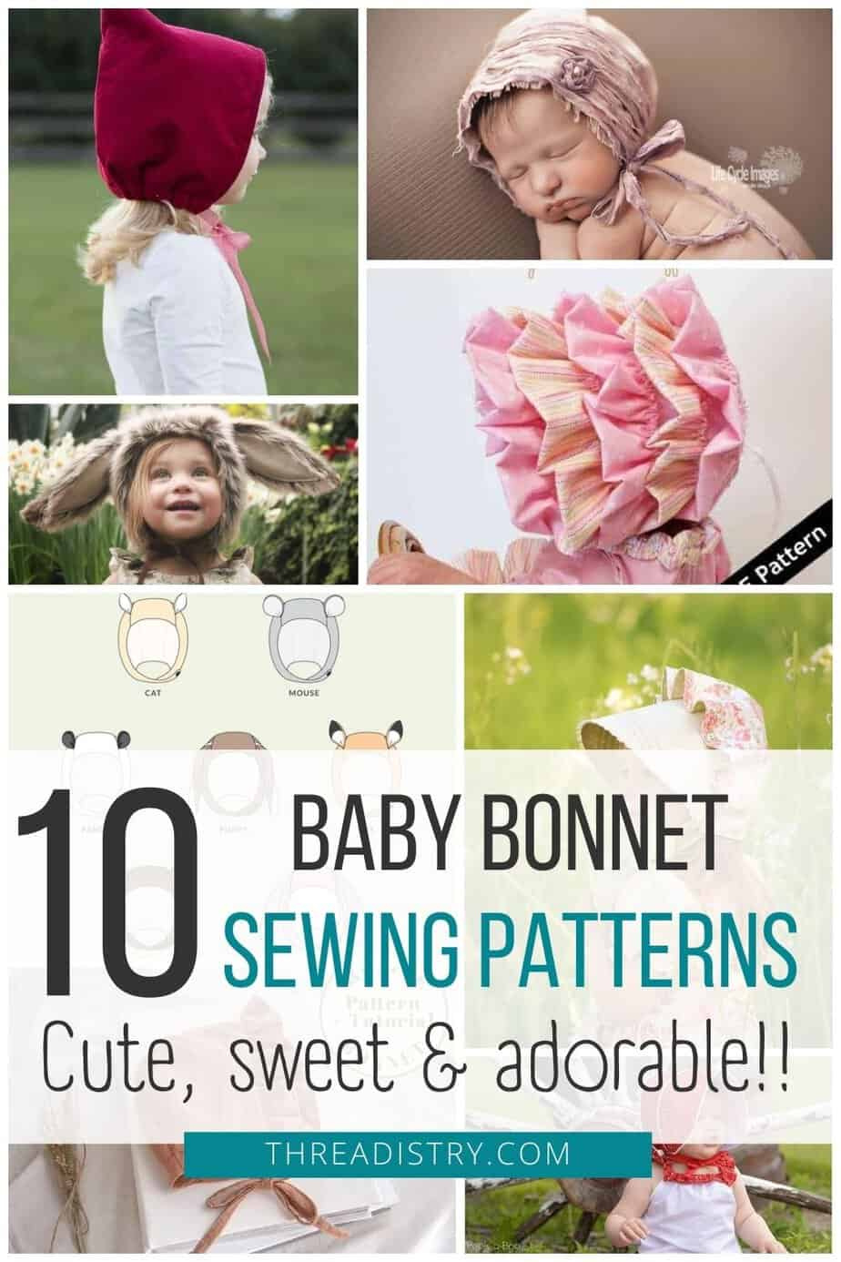Simply Sweet Baby Bonnet Sewing Patterns intended for Free Printable Baby Bonnet Patterns