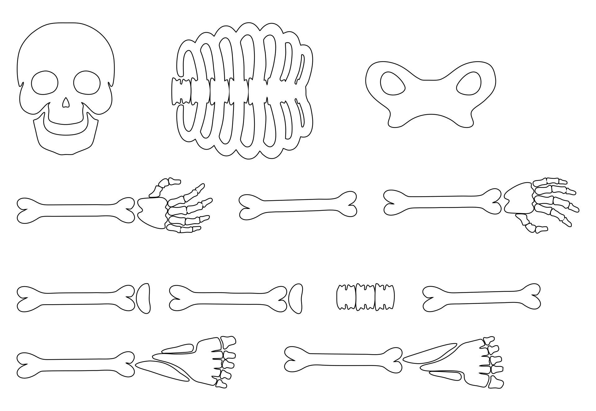 Skeleton Craft Printable - Printable Party Favors intended for Free Printable Skeleton Template Cut Out