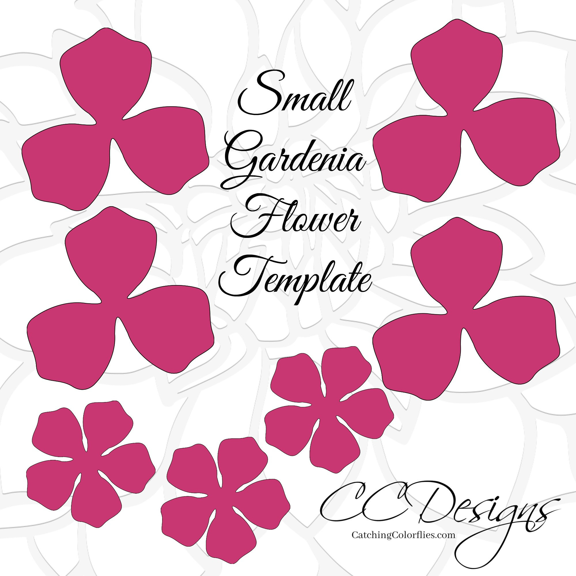 Small Gardenia Paper Flower Templates, Printable Pdf Flower for Free Gardenia Paper Flower Template