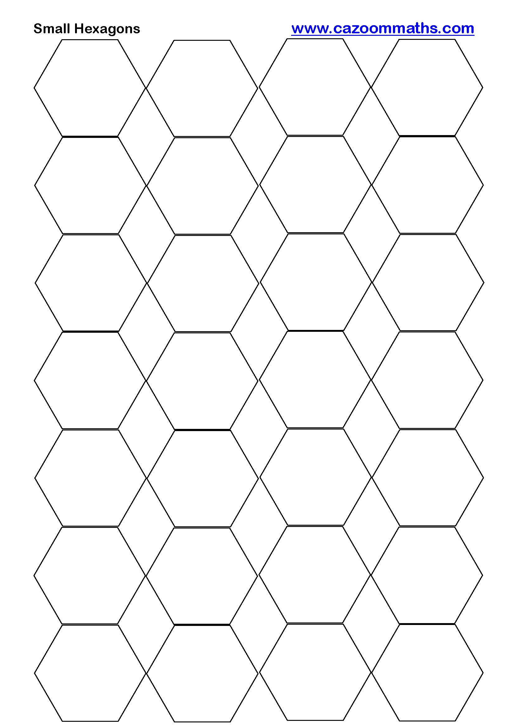 Small Hexagons Printable | Free Teaching Resources for Free Printable Hexagon Shapes
