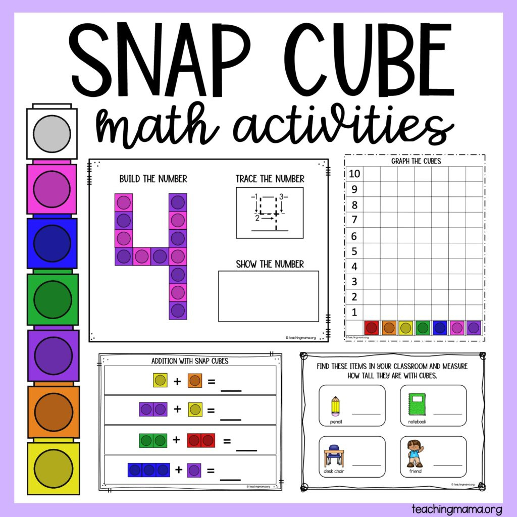 Snap Cube Number Sheets - Teaching Mama with Free Snap Cube Patterns Printables