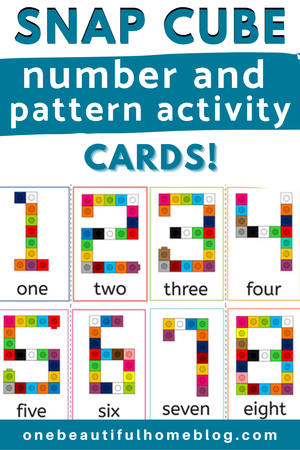 Snap Cubes - Number And Pattern Cards - One Beautiful Home regarding Free Snap Cube Patterns Printables