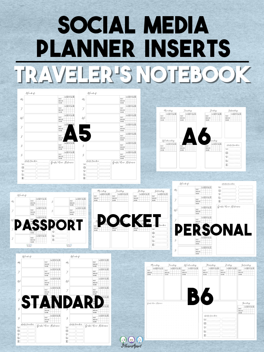 Social Media Planner Inserts | Free Printable For Traveler&amp;#039;S for Free Pocket Tn Printables